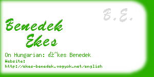 benedek ekes business card